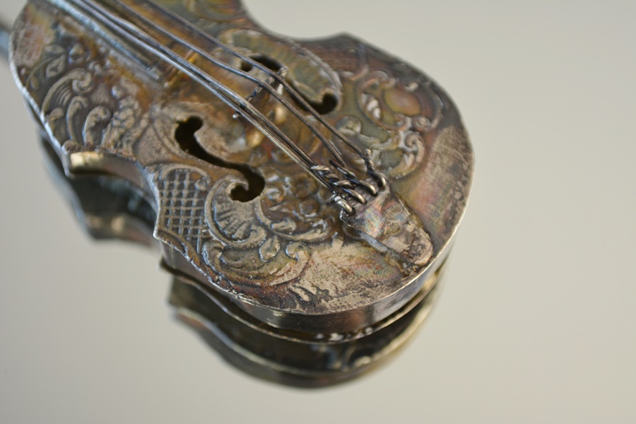 1896 Sterling Miniature Violin by Edwin Thompson Bryant