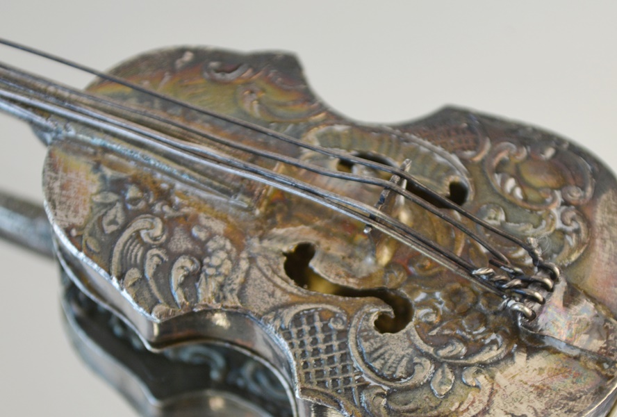 1896 Sterling Miniature Violin by Edwin Thompson Bryant