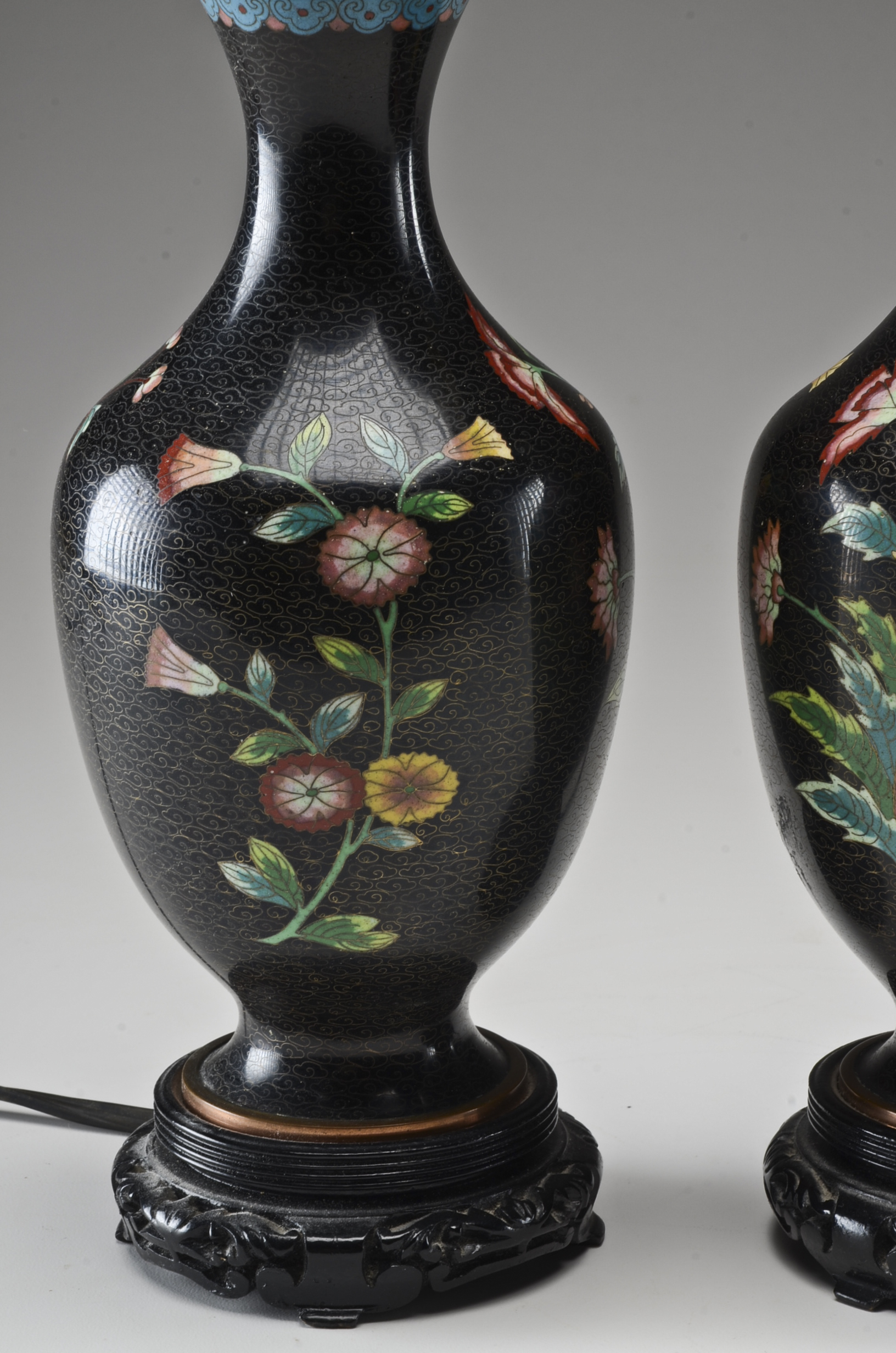 Vintage Cloisonné Table Lamps