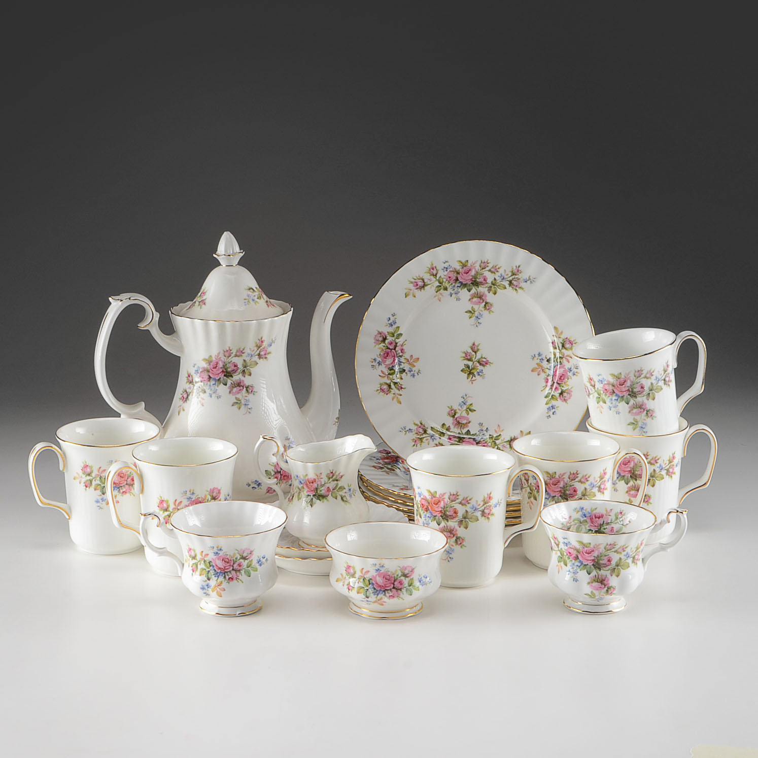 Royal Albert "Moss Rose" Tea Set