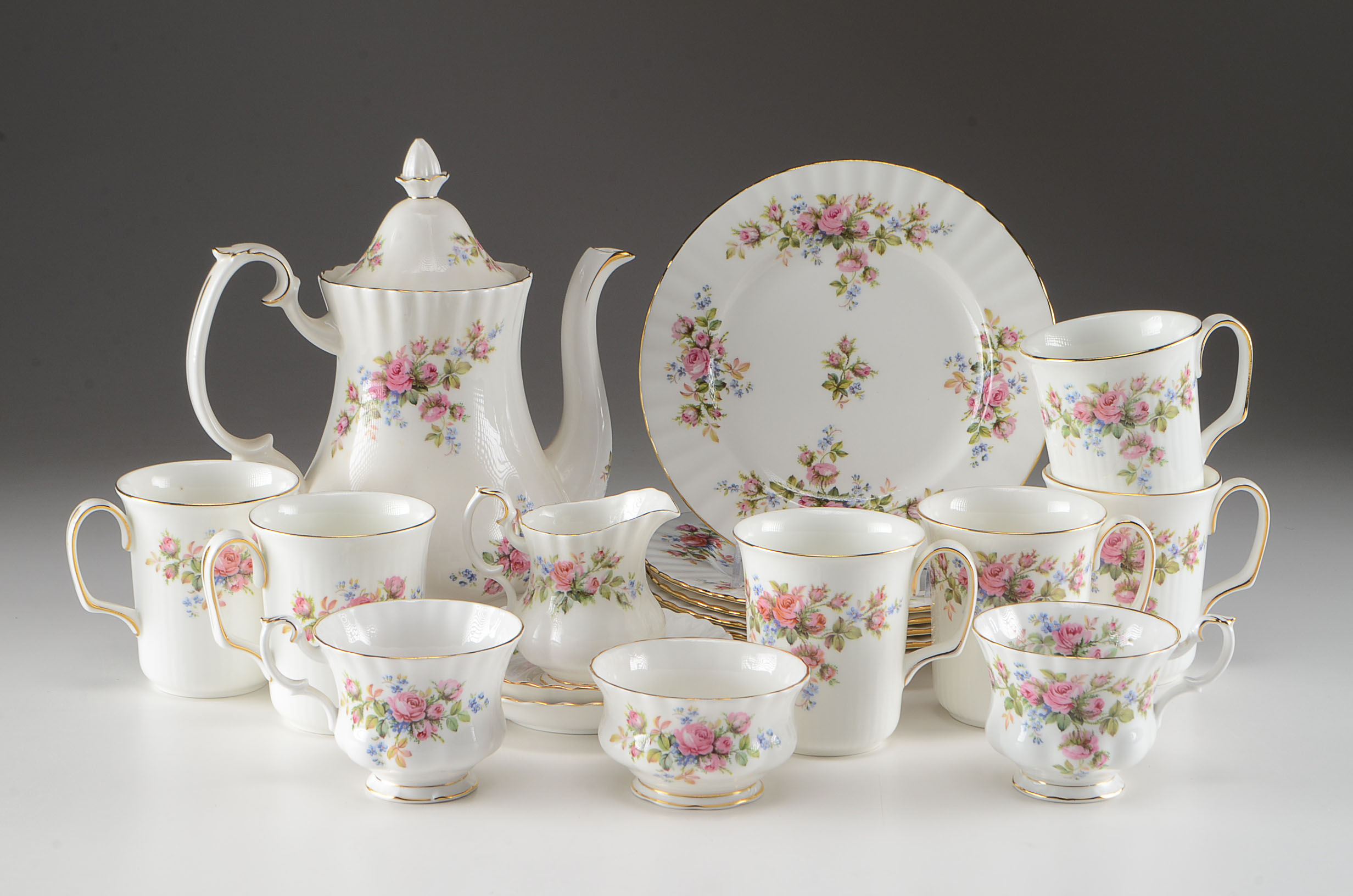 Royal Albert "Moss Rose" Tea Set