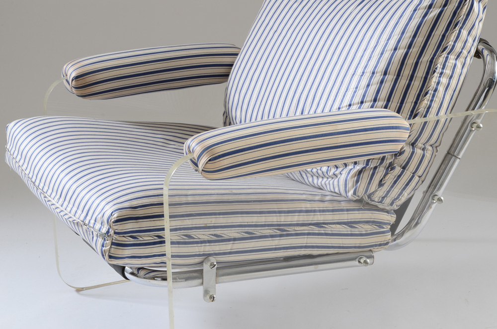 Pace "Argenta" Lucite and Chrome Framed Armchair