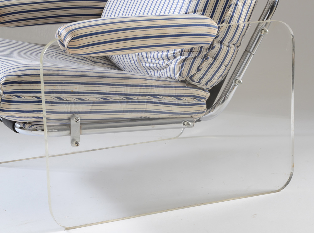Pace "Argenta" Lucite and Chrome Framed Armchair