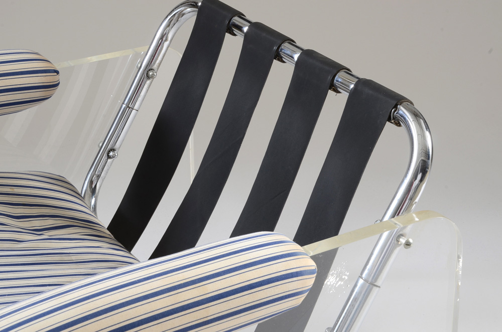 Pace "Argenta" Lucite and Chrome Framed Armchair