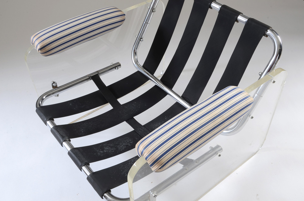 Pace "Argenta" Lucite and Chrome Framed Armchair