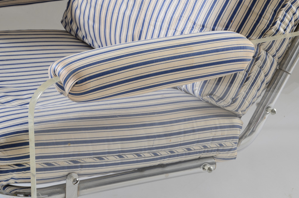 Pace "Argenta" Lucite and Chrome Framed Armchair