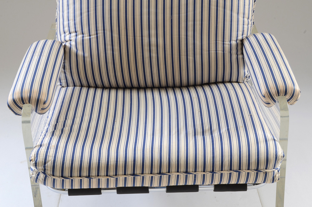 Pace "Argenta" Lucite and Chrome Framed Armchair