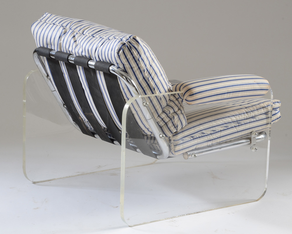 Pace "Argenta" Lucite and Chrome Framed Armchair