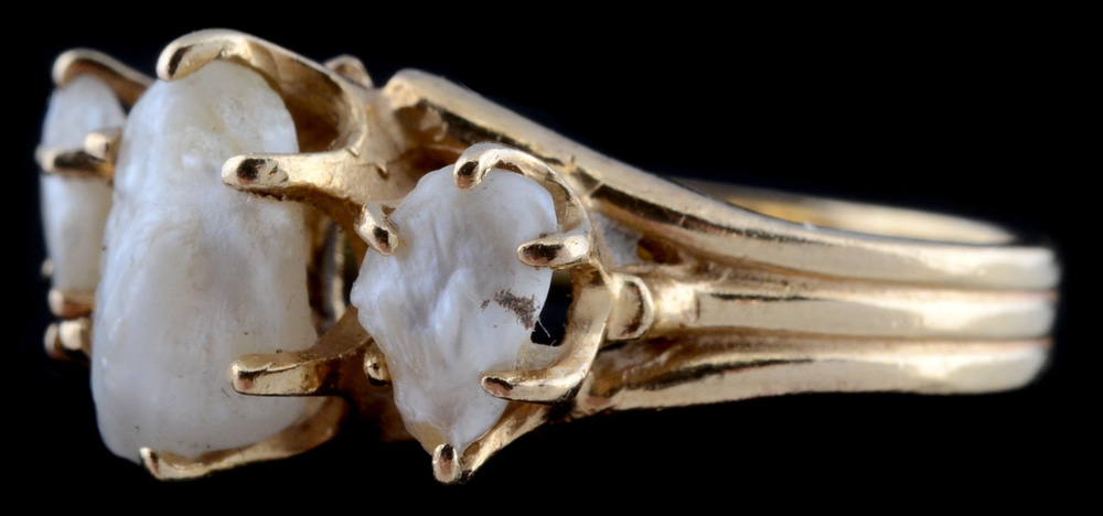 14K Yellow Gold Natural Pearl Ring