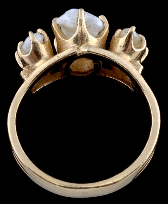 14K Yellow Gold Natural Pearl Ring