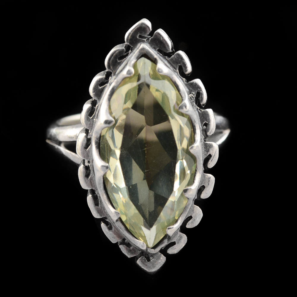 Sterling Silver Navette Ring