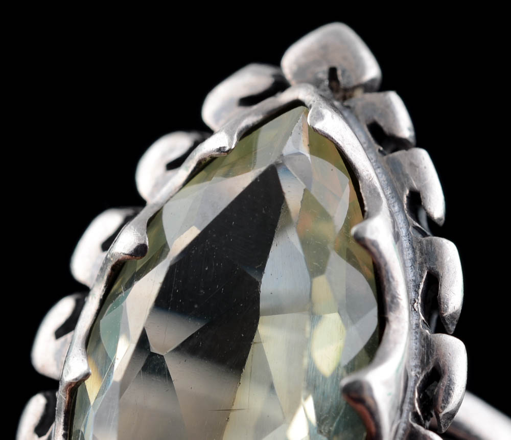 Sterling Silver Navette Ring