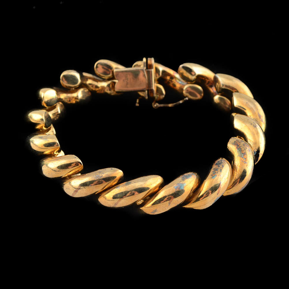 Sterling Silver Gold Tone San Marco Link Bracelet