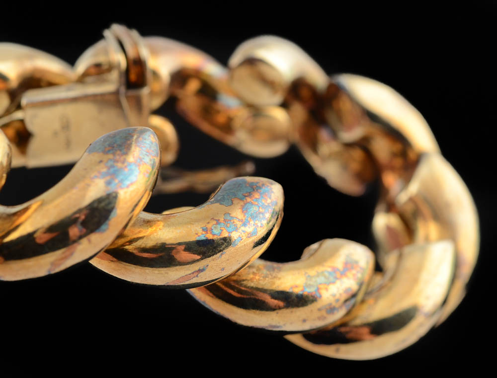 Sterling Silver Gold Tone San Marco Link Bracelet