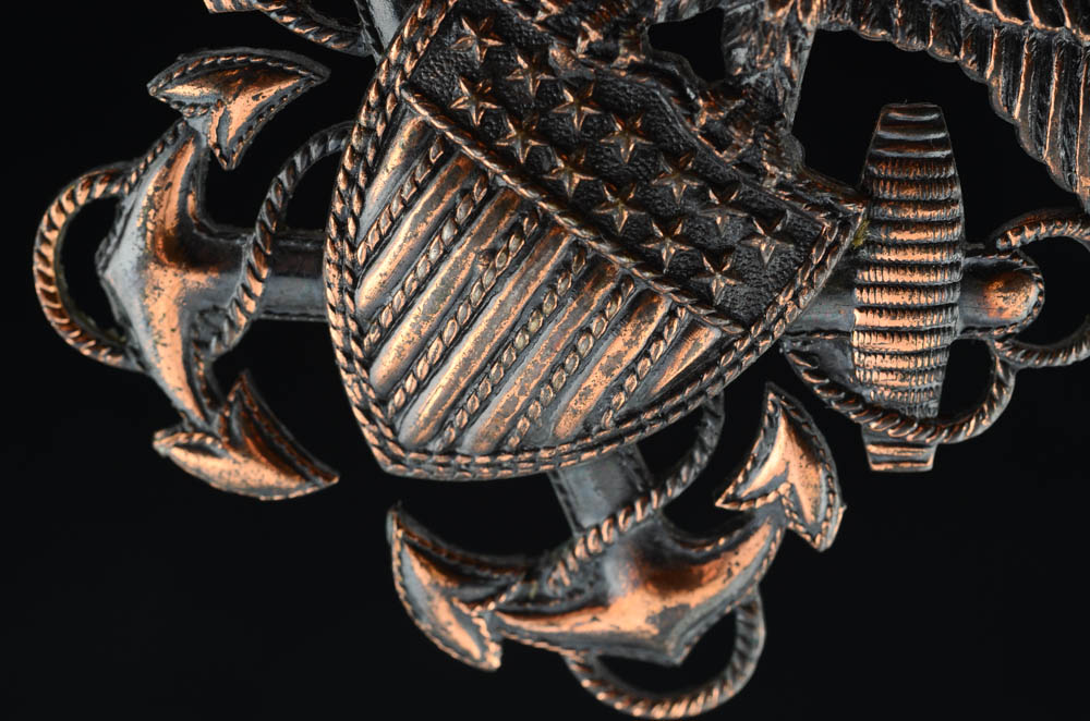 Marine and Navy Pins with Brass Tool Charms and St. Xavier Class Ring