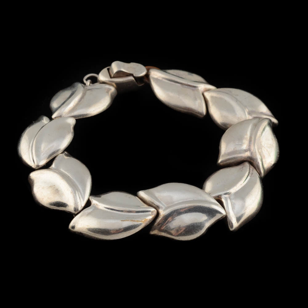 Sterling Silver Leaf Bracelet