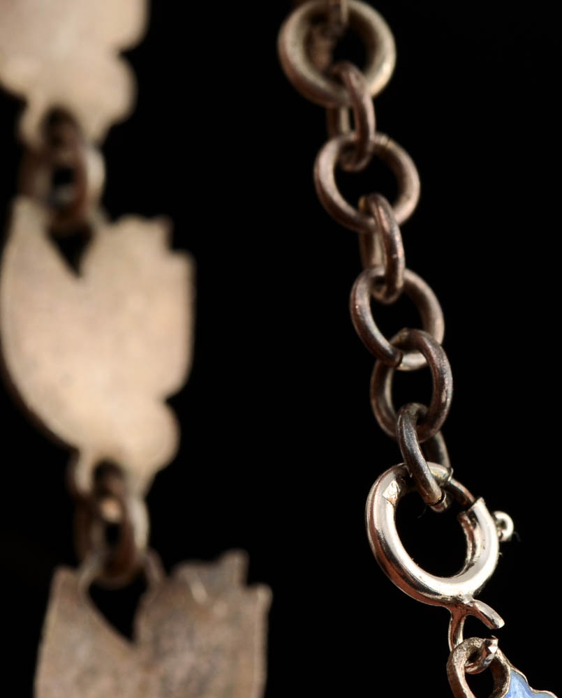 Vintage Volmer Bahner Sterling Danish Enamel Bird Bracelet