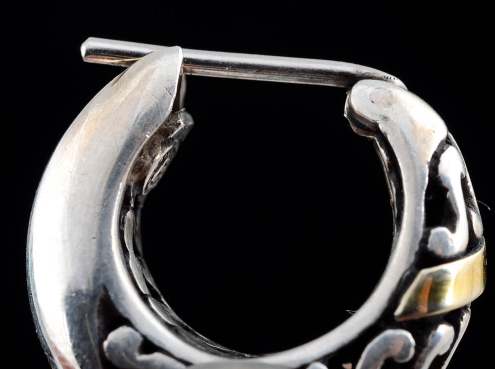 Sterling and 14K Gold Hoop Earrings