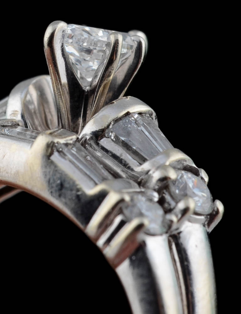 14K White Gold Soldered Wedding Set