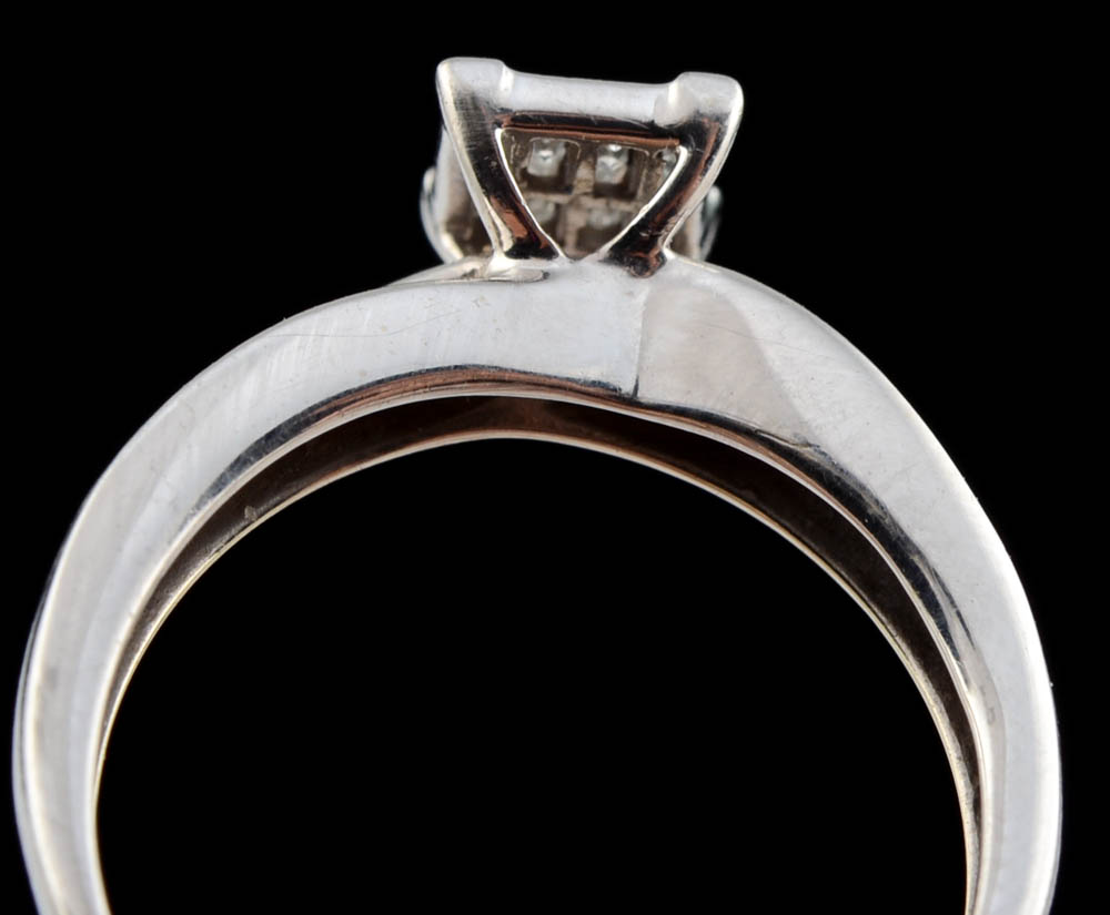 10K White Gold and Diamond Ring