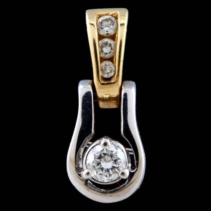 14K Gold Two-Tone Diamond Pendant