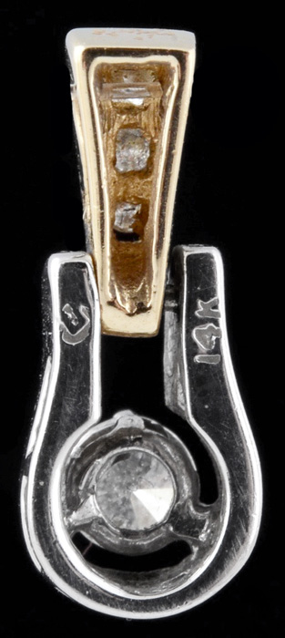 14K Gold Two-Tone Diamond Pendant