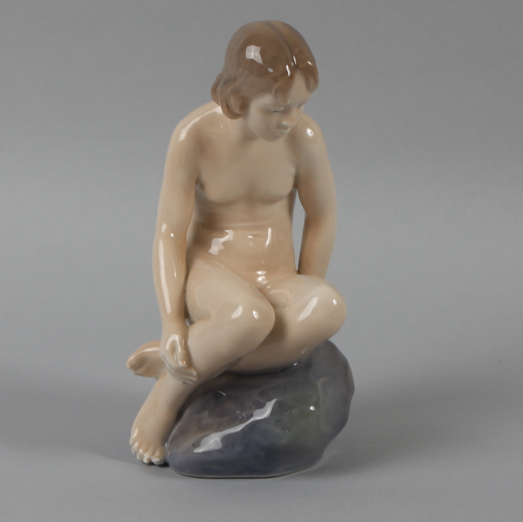 Royal Copenhagen "Nude Girl on a Rock" Figurine