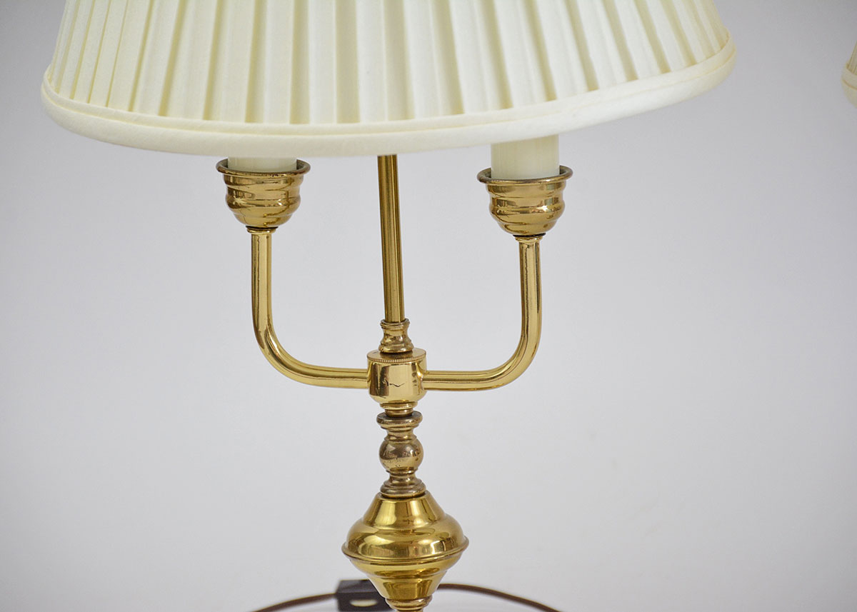 Candlestick Style Brass Table Lamps