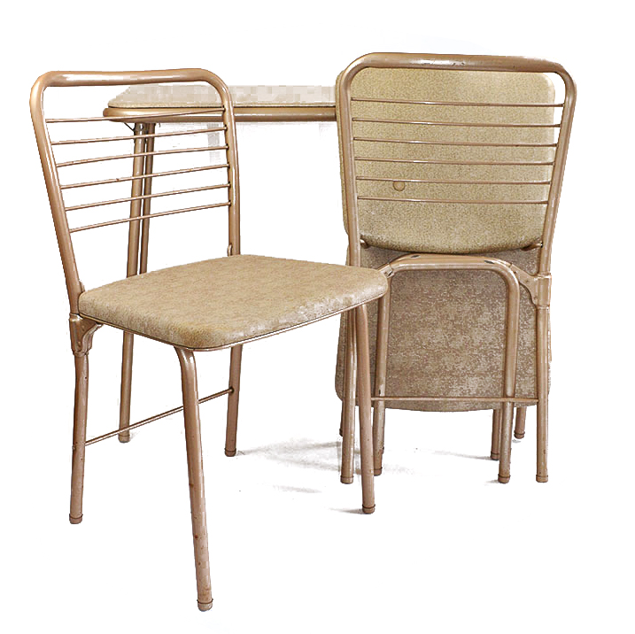 1950s Cosco Folding Table and Three Chairs