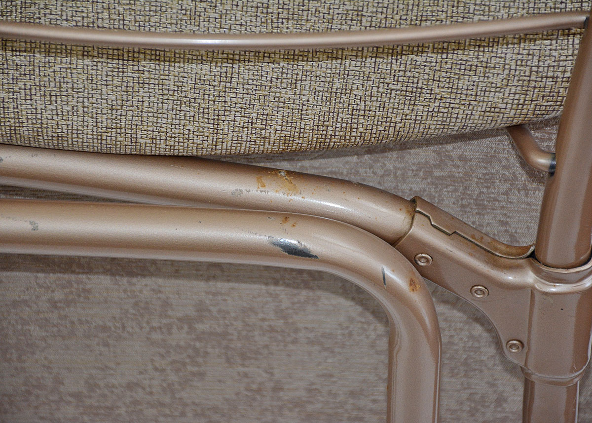 1950s Cosco Folding Table and Three Chairs