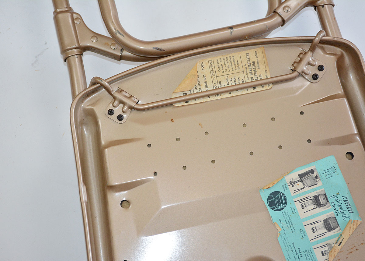 1950s Cosco Folding Table and Three Chairs