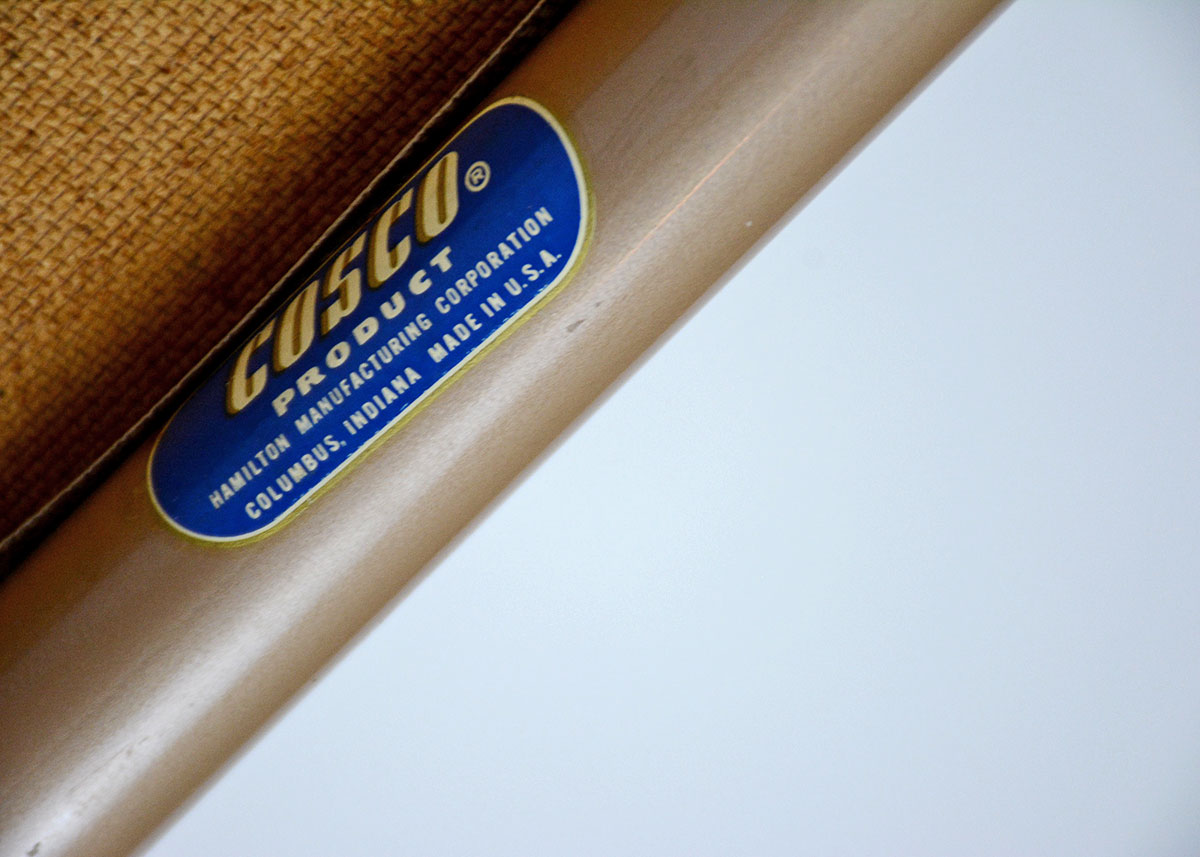 1950s Cosco Folding Table and Three Chairs