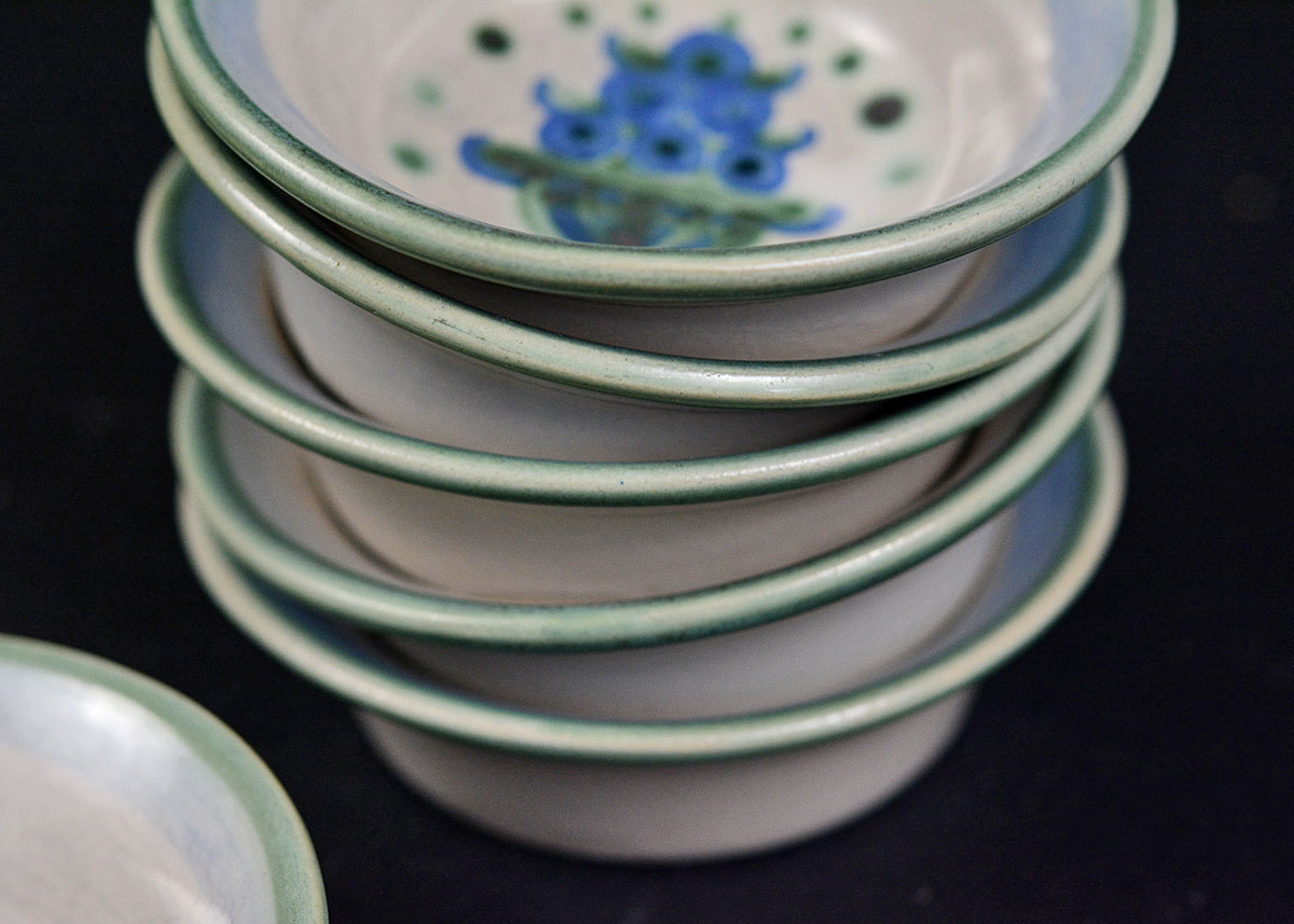 M.A. Hadley Pottery "Bouquet" Fruit Bowls