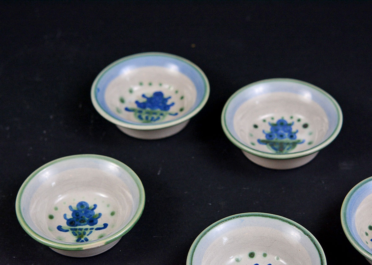 M.A. Hadley Pottery "Bouquet" Fruit Bowls