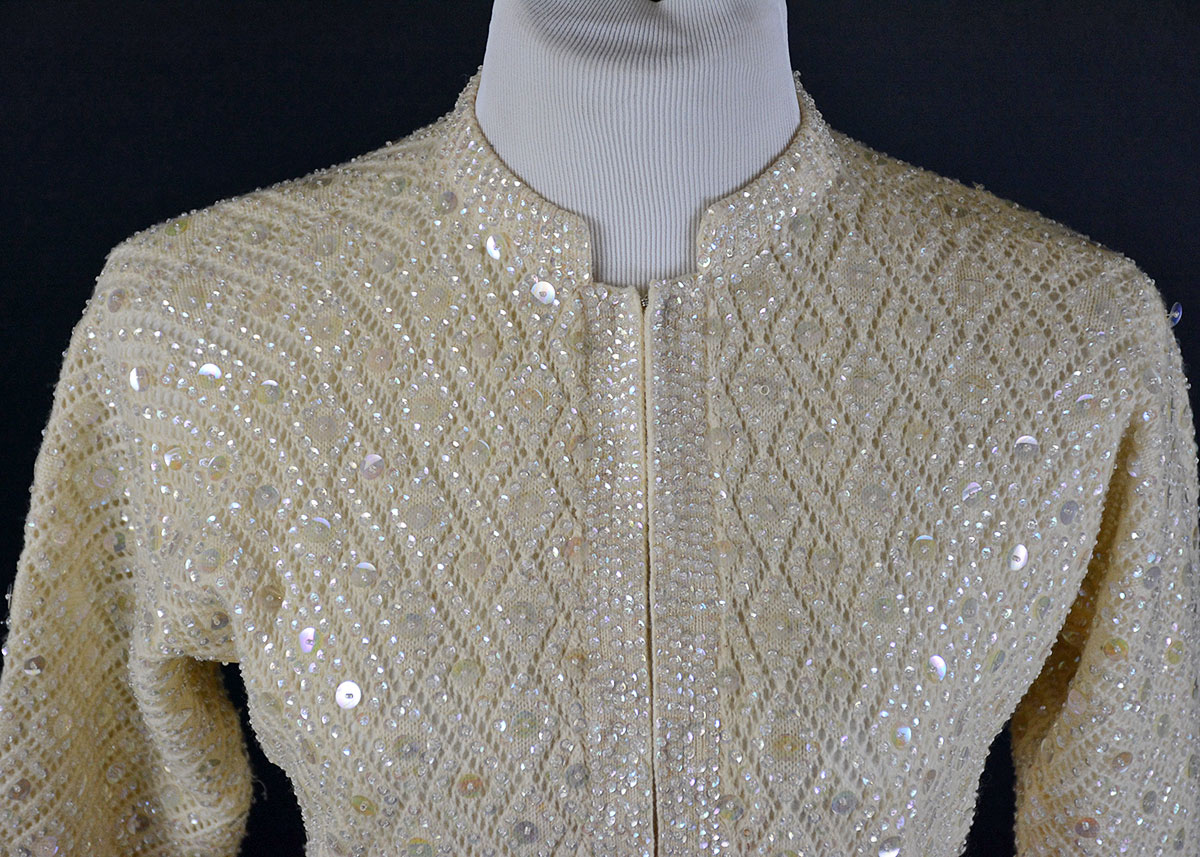 Vintage Sequin Cream Sweater by Bobbie Lau