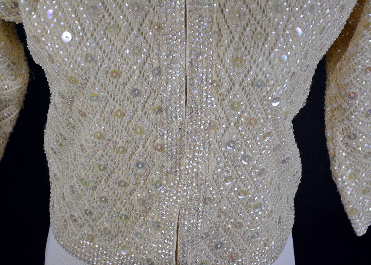 Vintage Sequin Cream Sweater by Bobbie Lau