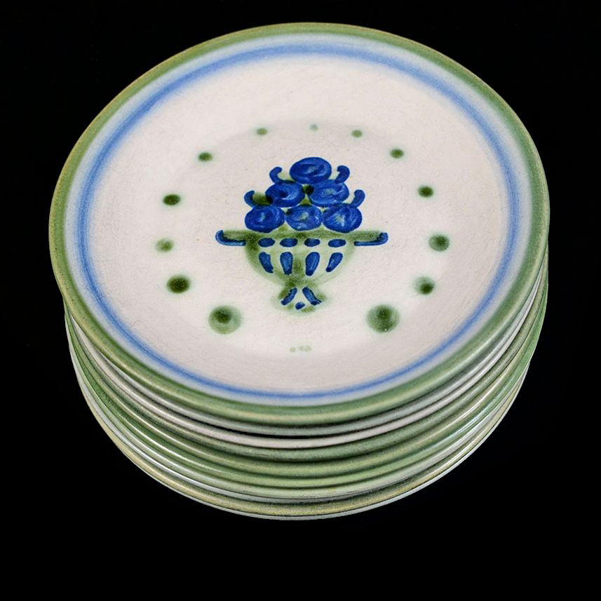 M.A. Hadley Pottery "Bouquet" Salad Plates