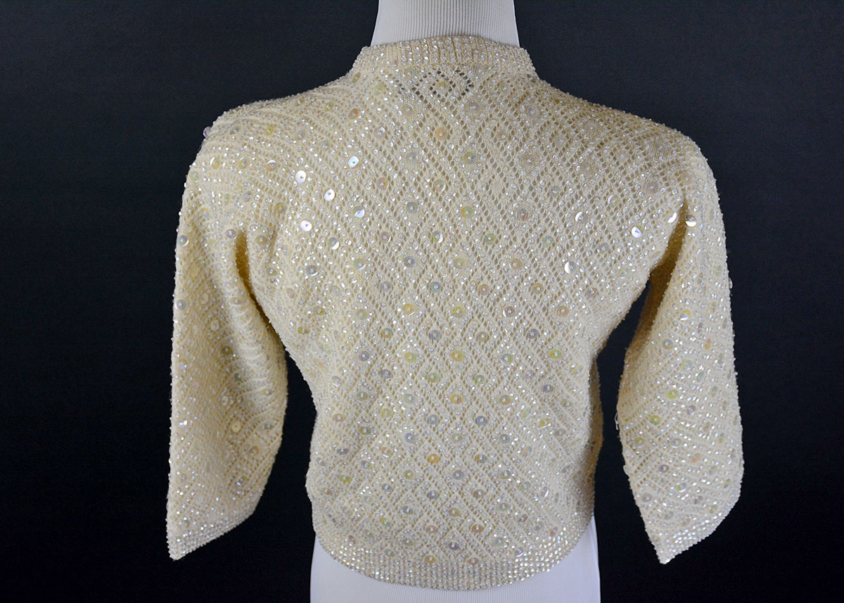 Vintage Sequin Cream Sweater by Bobbie Lau