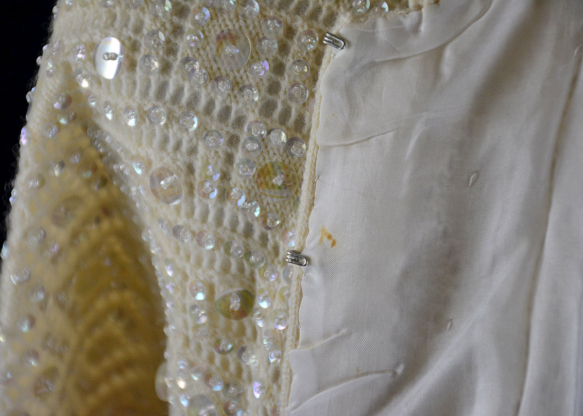 Vintage Sequin Cream Sweater by Bobbie Lau