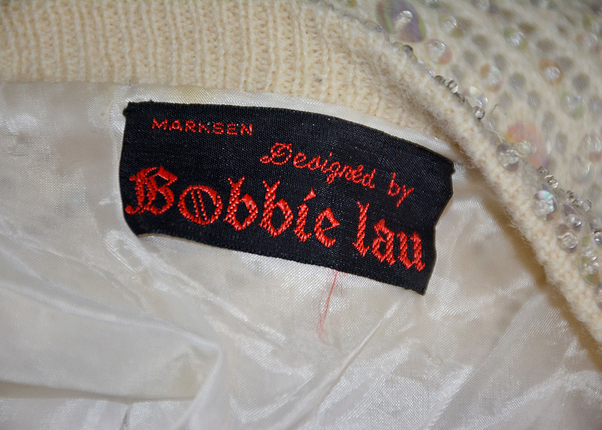 Vintage Sequin Cream Sweater by Bobbie Lau