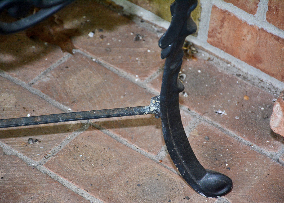 Black Cast Metal Patio Bench