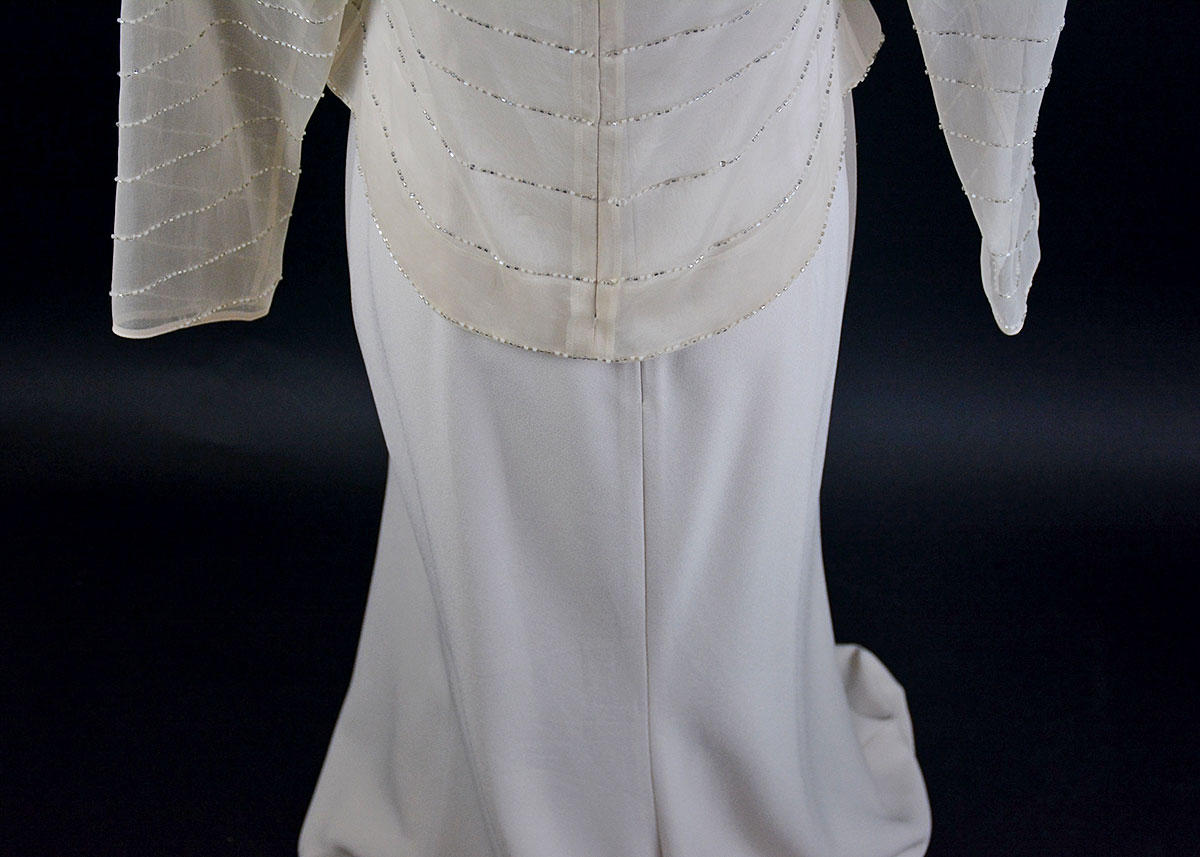 Vintage Daymor Couture Evening Gown With Beaded Illusion Top