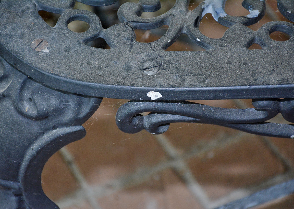 Black Cast Metal Patio Bench