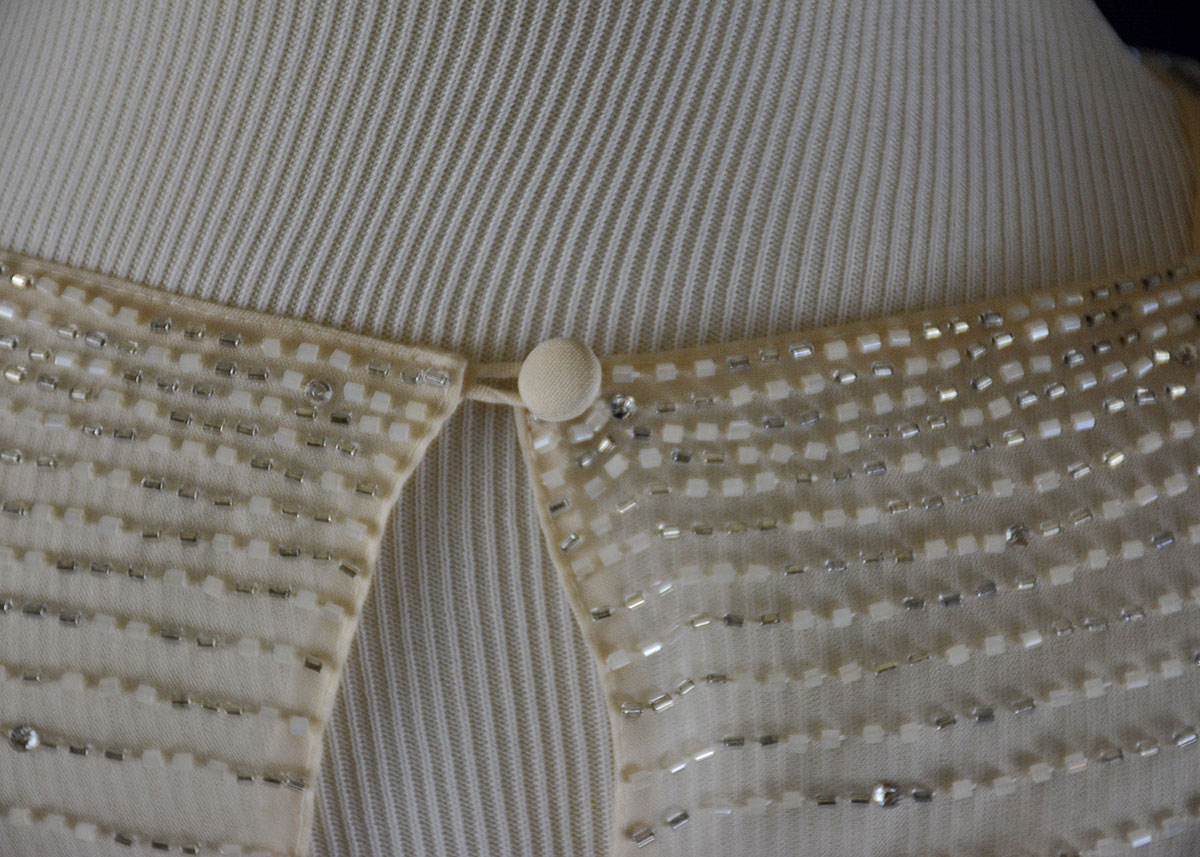 Vintage Daymor Couture Evening Gown With Beaded Illusion Top