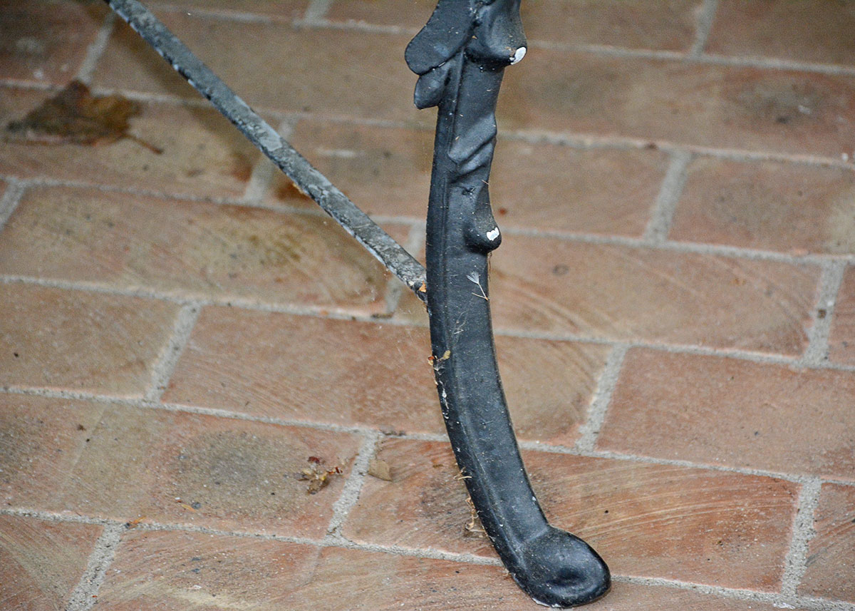 Black Cast Metal Patio Bench