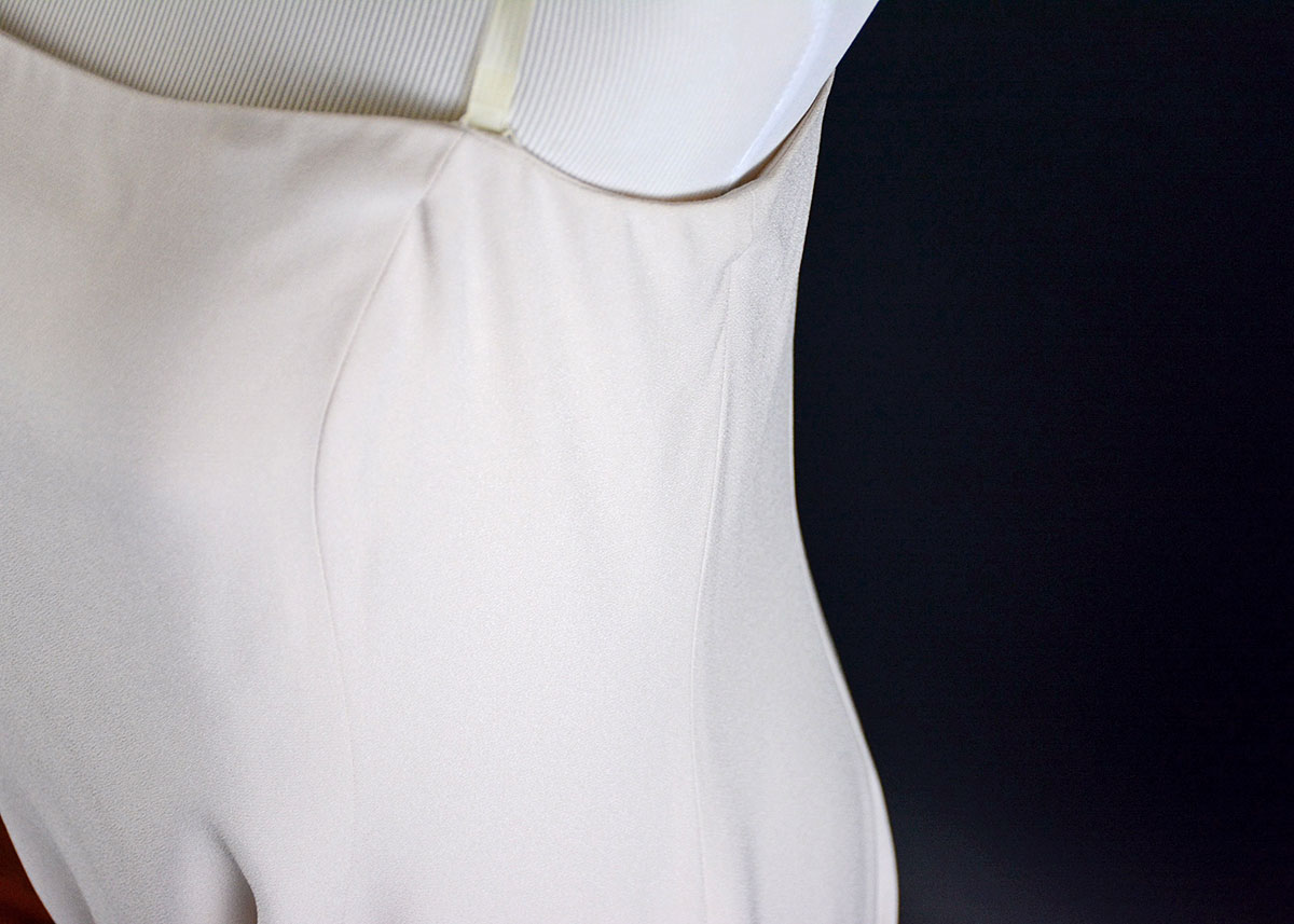 Vintage Daymor Couture Evening Gown With Beaded Illusion Top