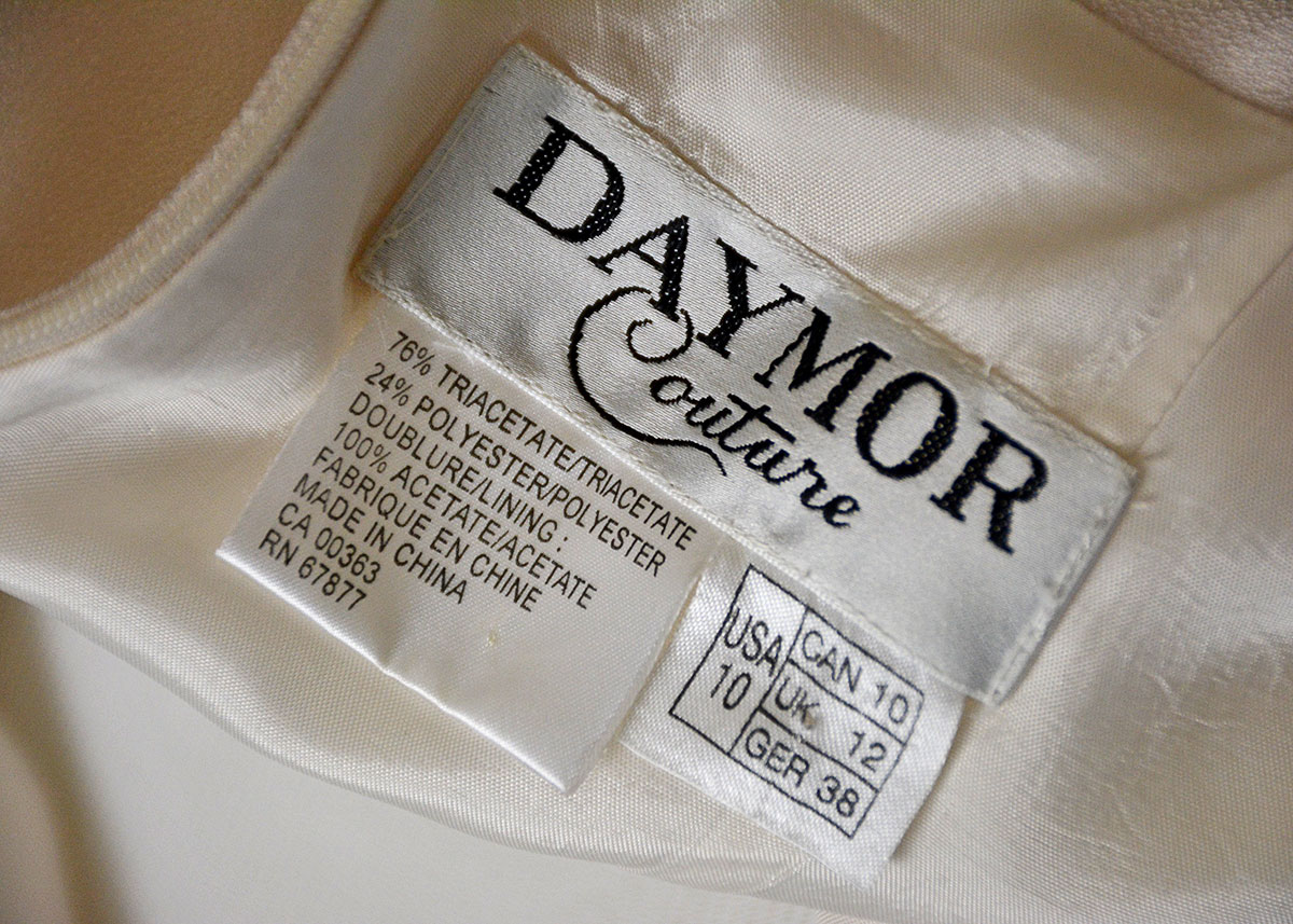 Vintage Daymor Couture Evening Gown With Beaded Illusion Top