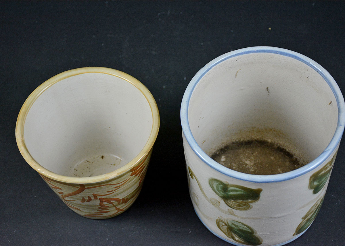 Four Vintage Louisville Stoneware Planters