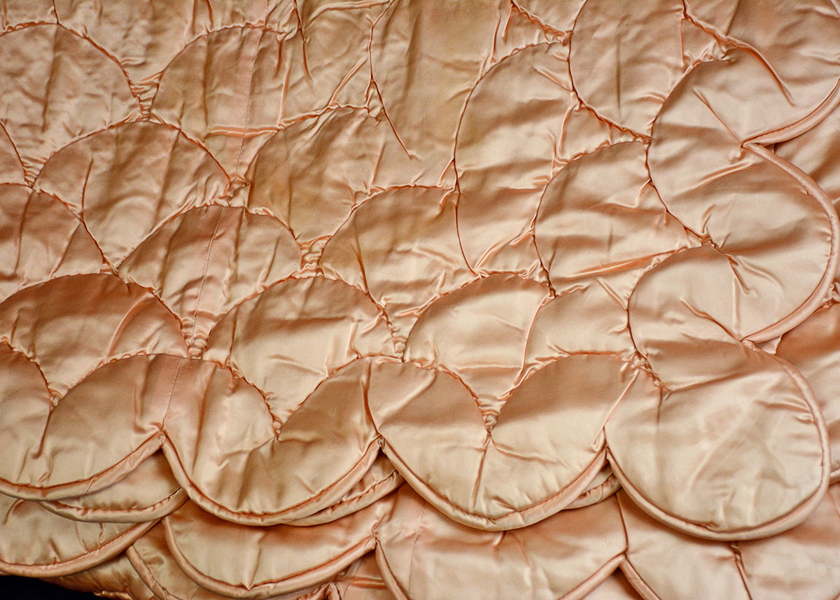 Handmade Peach Satin Quilt
