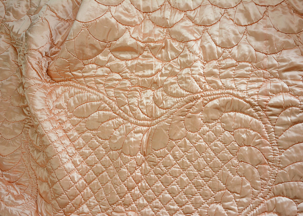 Handmade Peach Satin Quilt